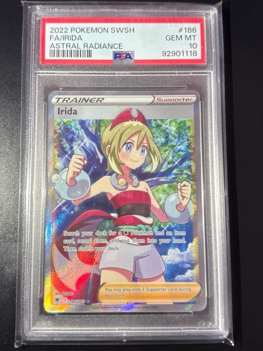 PSA 10 Irida 186 Astral Radiance ultra rare HoloFoil 2022 released full art